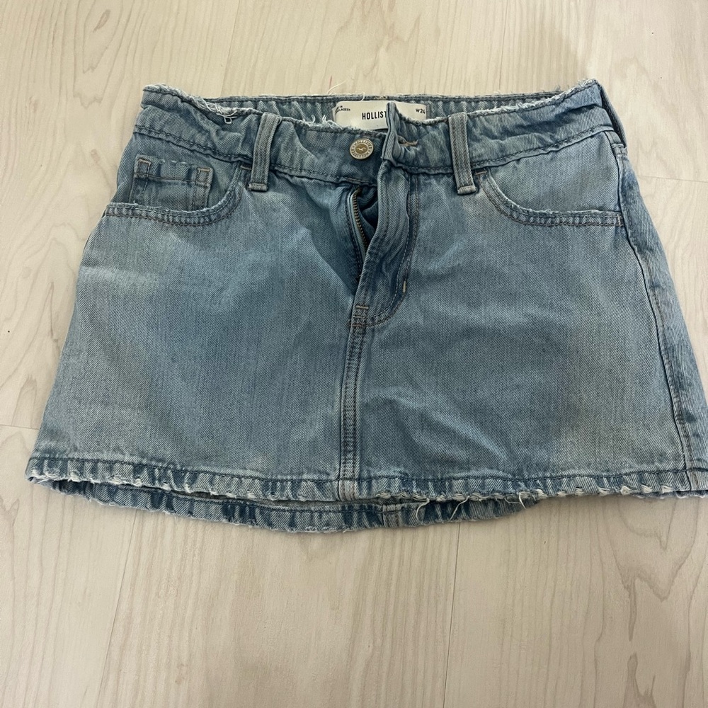 Hollister Blue Mini Skirt Casual Denim Style